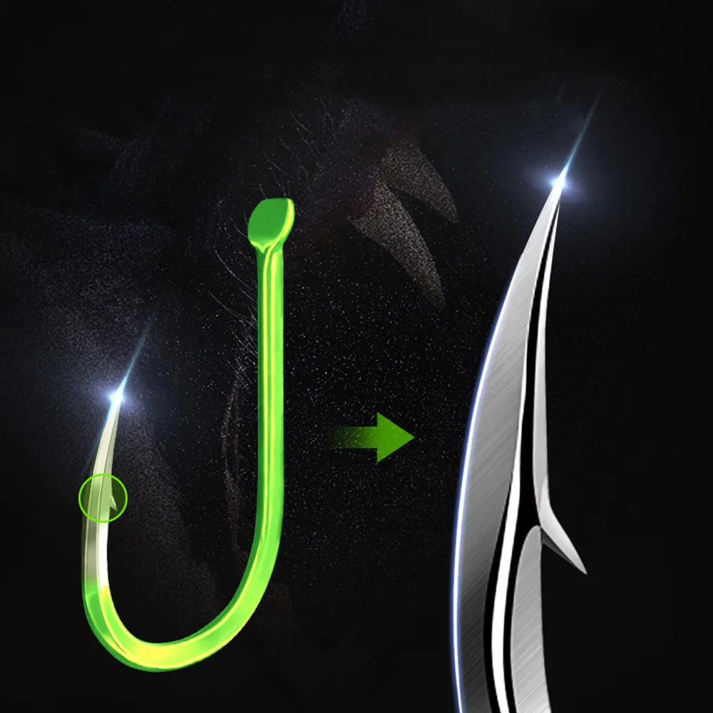 Anzuelo de pesca con púas de acero de alto carbono para alimentador de peces, anzuelos colgantes a prueba de bombas, anzuelos de explosión, cebo, embalaje de caja de plástico japonés, 2 unids/set - imagen 5