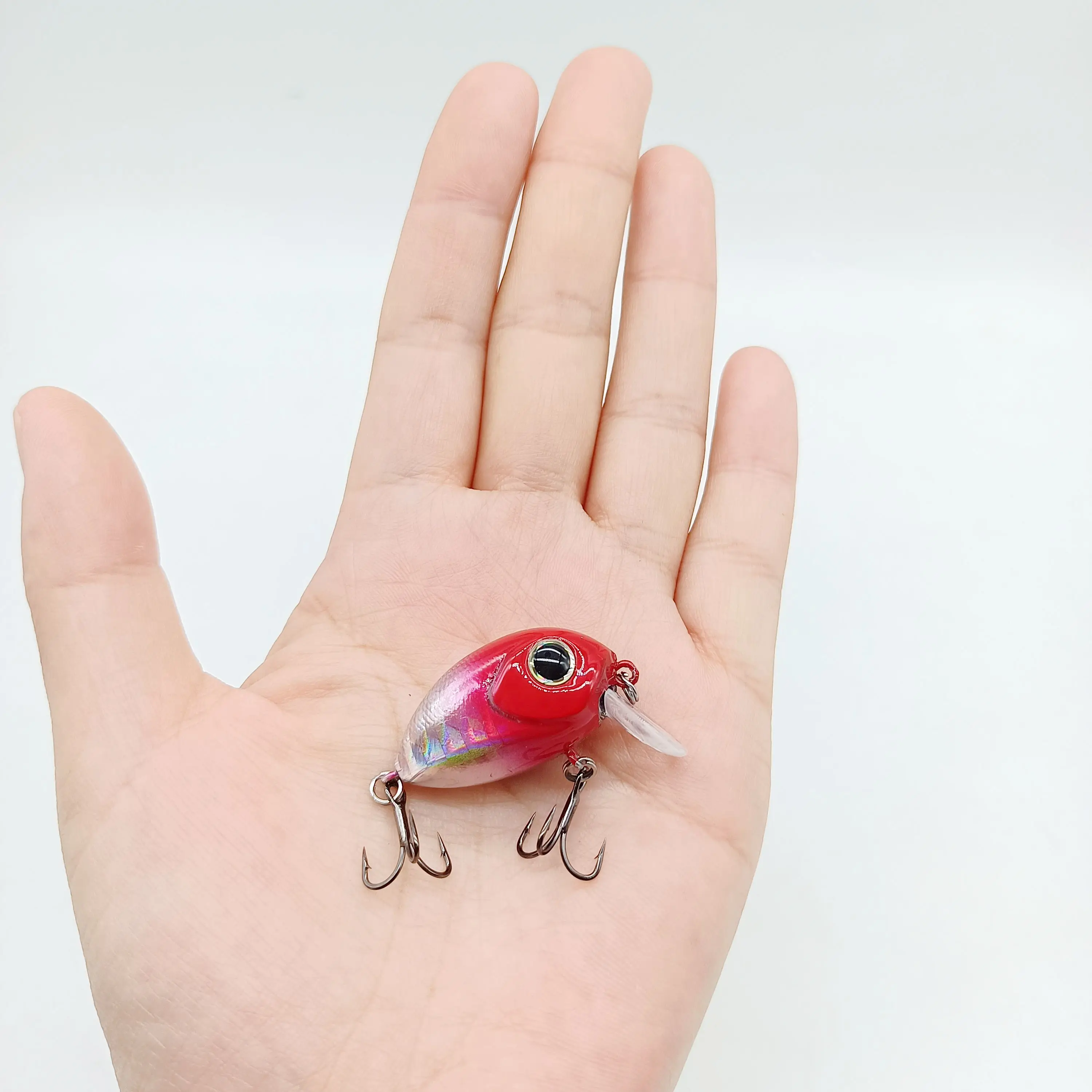 DUODUOYU, 1 Uds., Mini Señuelos de Pesca flotantes para pececillos, 40mm/4g, Crankbait Wobblers para Lucio, lubina, perca, anzuelos triples, aparejos de pesca de carpa - imagen 4