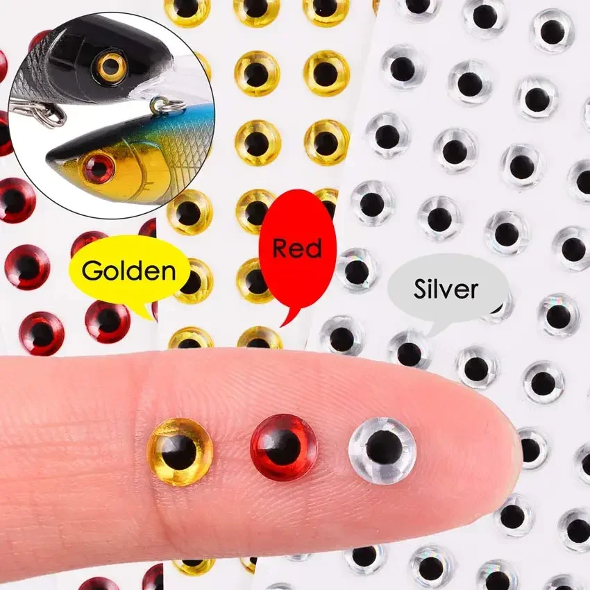 100 unids/lote ojo de señuelo de pesca holográfico 3D 3/4/5/6/7/8/9mm señuelos artificiales simulación globo ocular DIY para cebos de pesca con mosca ojos - imagen 2