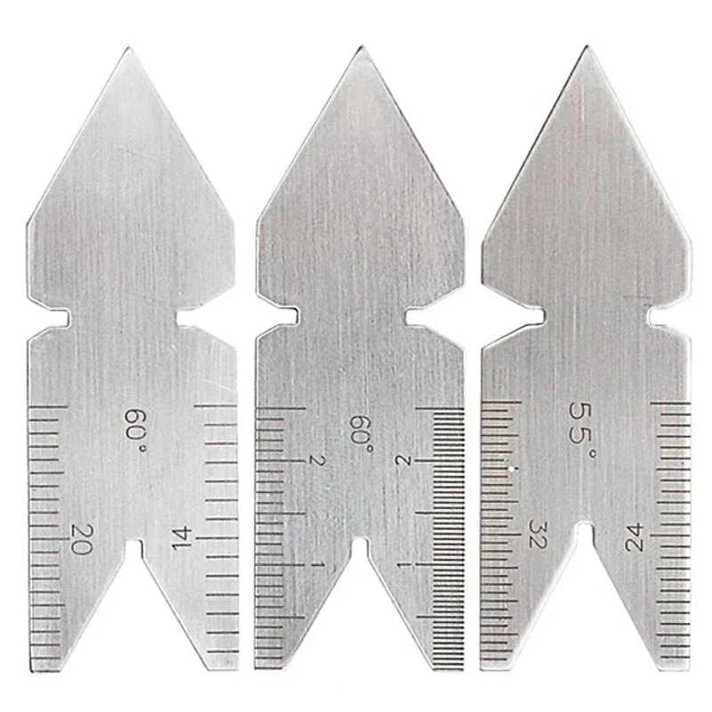 Juego de herramientas de medición de corte de paso de rosca de tornillo de 4 piezas 52 hojas + 2 piezas 60 ° +1 unidad 55 ° Medidores centrales para medición industrial, medidores - imagen 5