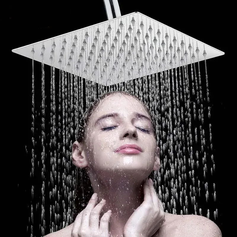 Cabezal de ducha cascada ultrafino – Acero inoxidable cuadrado redondo - imagen 2