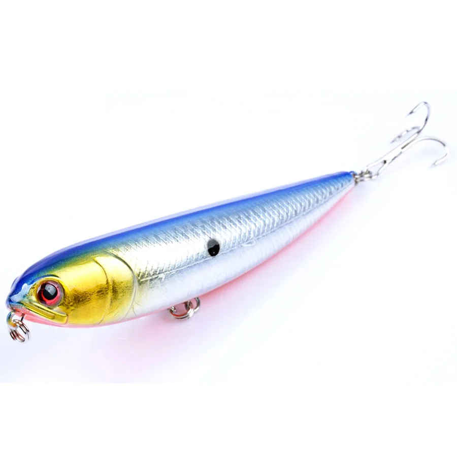 Señuelos de Pesca de lápiz flotante de 1 piezas, aparejos de pesca de Topwater, cebos duros para caminar, Wobblers artificiales para Lucio, pez curricán, Swimbait - imagen 2