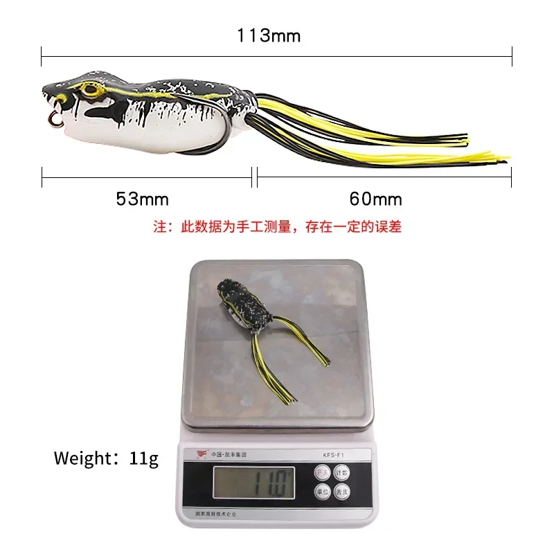 1 Uds 8 colores caza negro modificado Thunderstrong Falsebait 11g/5,3 cm pesca de hierba pesada de fundición larga para señuelos de pesca de peces negros - imagen 5