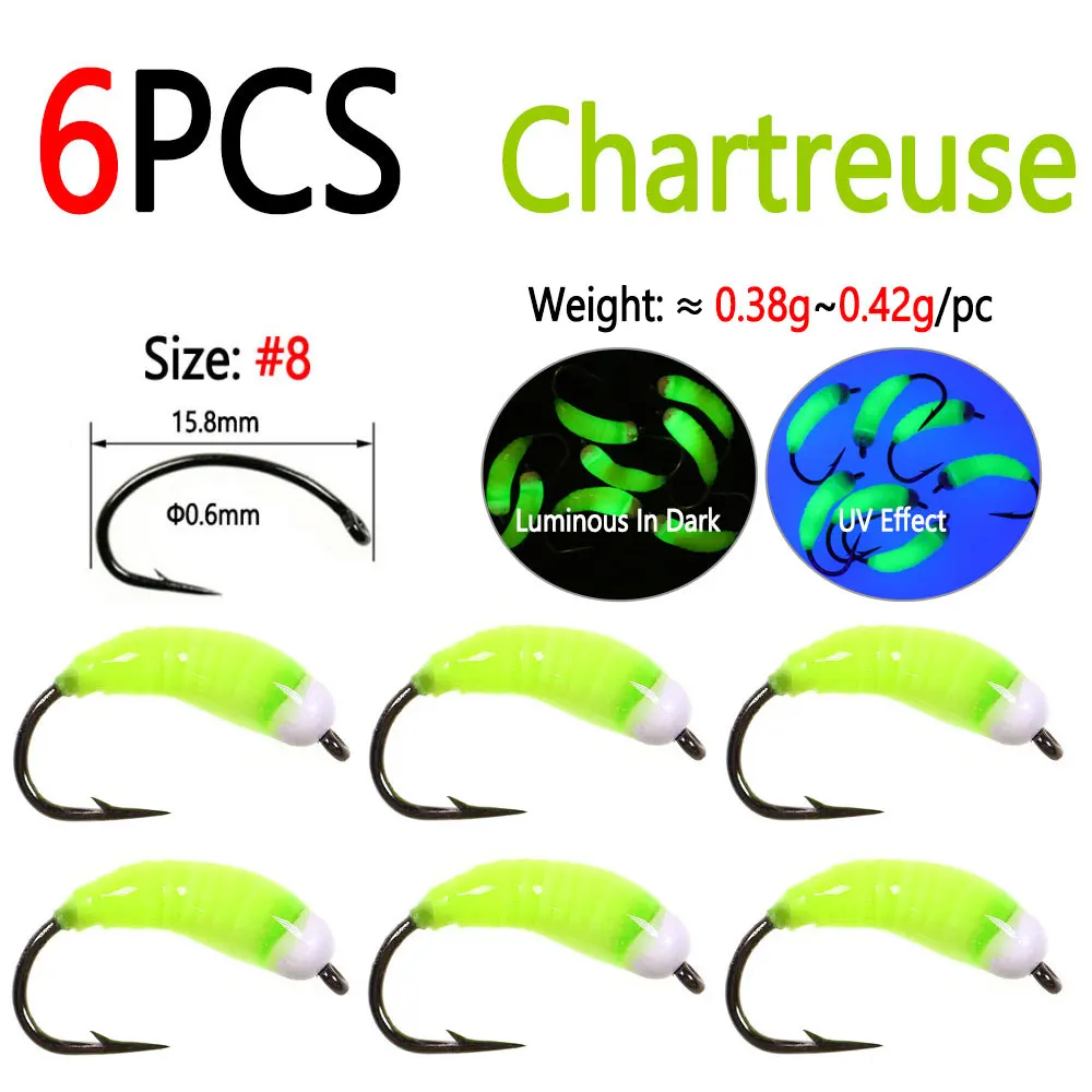 6pcs Chartreuse
