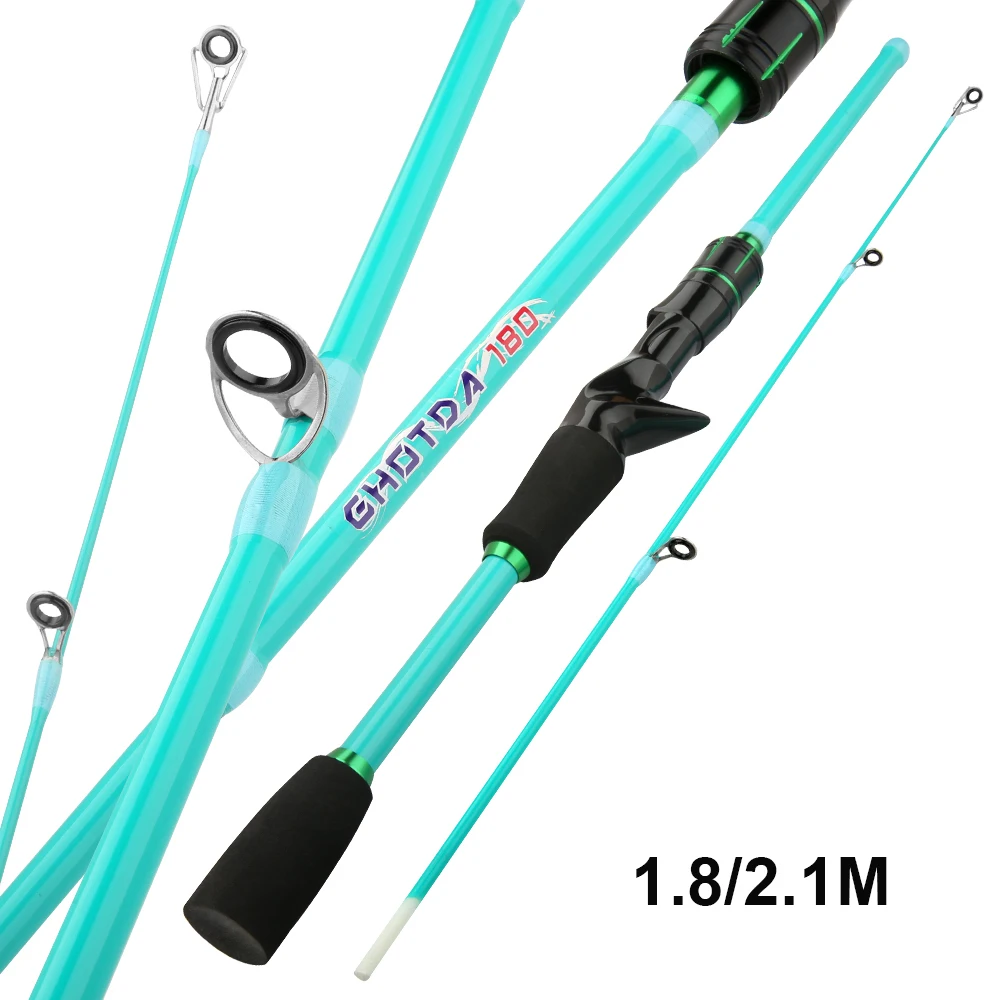 Cañas de pescar portátiles de viaje GHOTDA ML Action 4/5 sección 1,8 m 2,1 m caña de pescar de fibra de carbono con mango EVA herramienta para deportes al aire libre - imagen 2