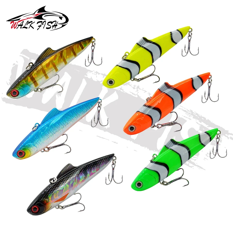 WALK FISH-cebo Luya VIB de 86mm y 20g, fregaderos vibratorios, fuerte ruido, búsqueda inferior, Lucio, manivela sin tapa, pez fundido largo, cebo falso - imagen 5