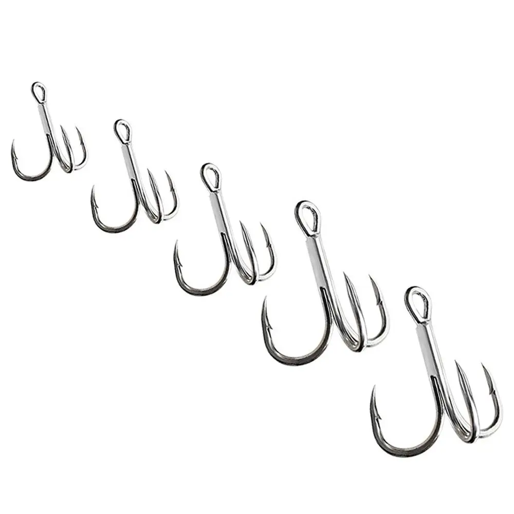 Anzuelos de pesca de 20 piezas, señuelo afilado, anzuelo Triple de anclaje, plantilla Triple, anzuelos de púas de estaño de alto brillo, duraderos - imagen 3