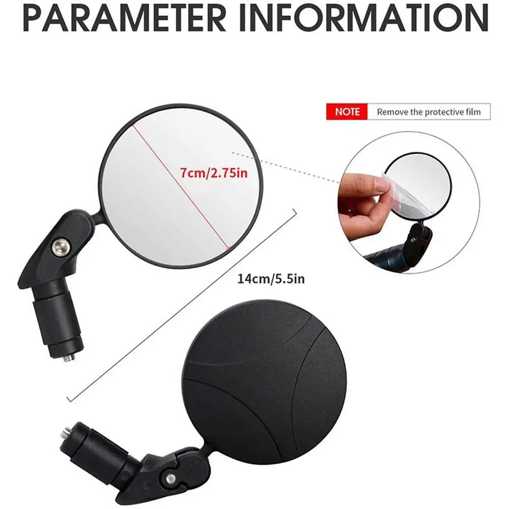 Espejo retrovisor para manillar de bicicleta, ajustable, giratorio 360, gran angular, convexo, 1 unidad - imagen 4
