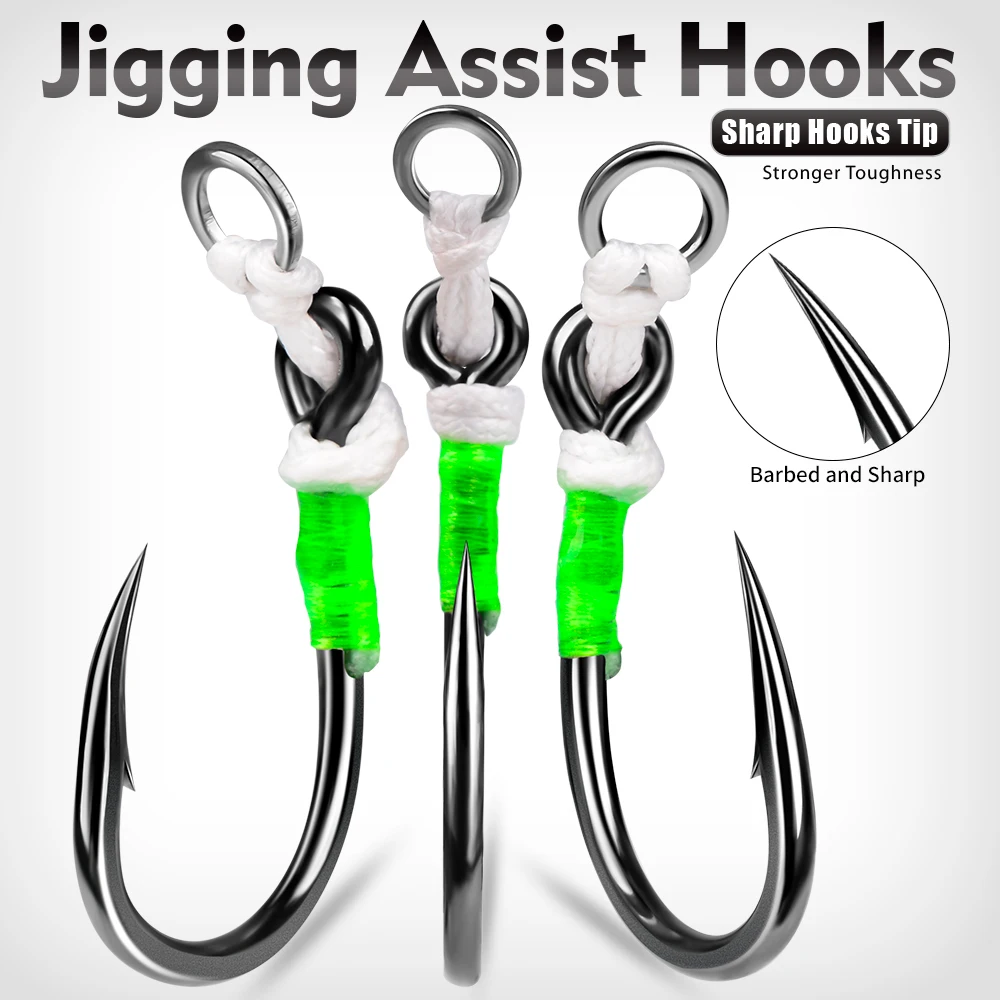 Proberos 5 uds. Gancho grande individual de placa de hierro súper resistente, ganchos de agua salada de asistencia para Jigging - imagen 2