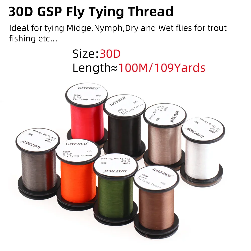 Wifreo-Hilo de atado de moscas 2 piezas 30D GSP, hilo de polietileno, Material de atado de moscas secas/húmedas, Midge, ninfas, trucha, lubina - imagen 2