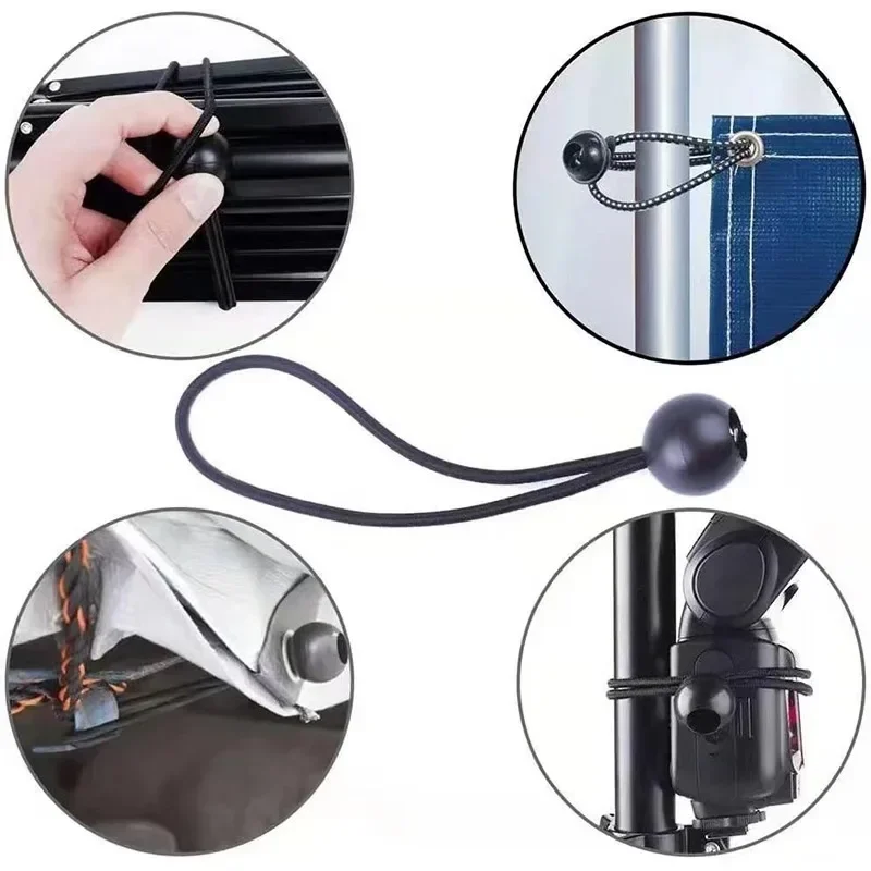 12 Uds cuerda elástica bola lona lona mástil de bandera lazos extremos de cordón cuerda fija barco poste Camping tienda Accesorios - imagen 4