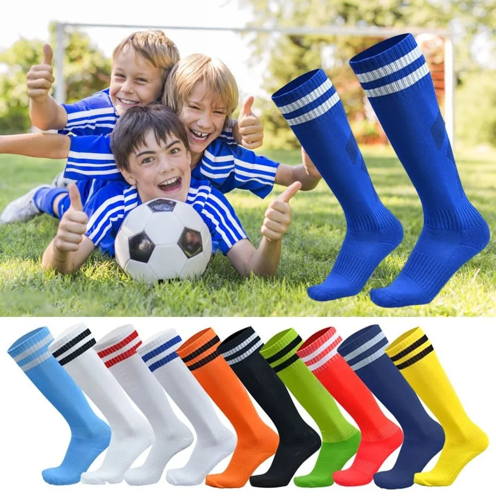 Calcetines de fútbol antideslizantes Calcetines deportivos largos hasta la rodilla resistentes al desgaste Tela que absorbe la humedad Calcetines de fútbol transpirables