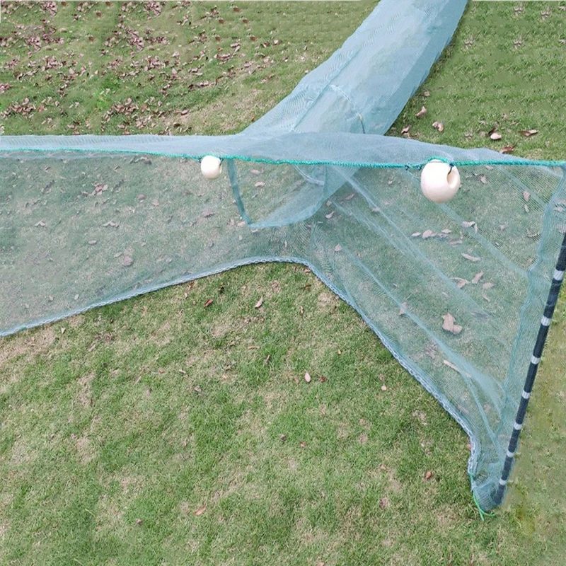 Lawaia-red de pesca con colgante de cadena de hierro para camarones, red de pesca plegable, flotadores, trampa de cangrejo para valla de estanque de Río, 10m - imagen 4