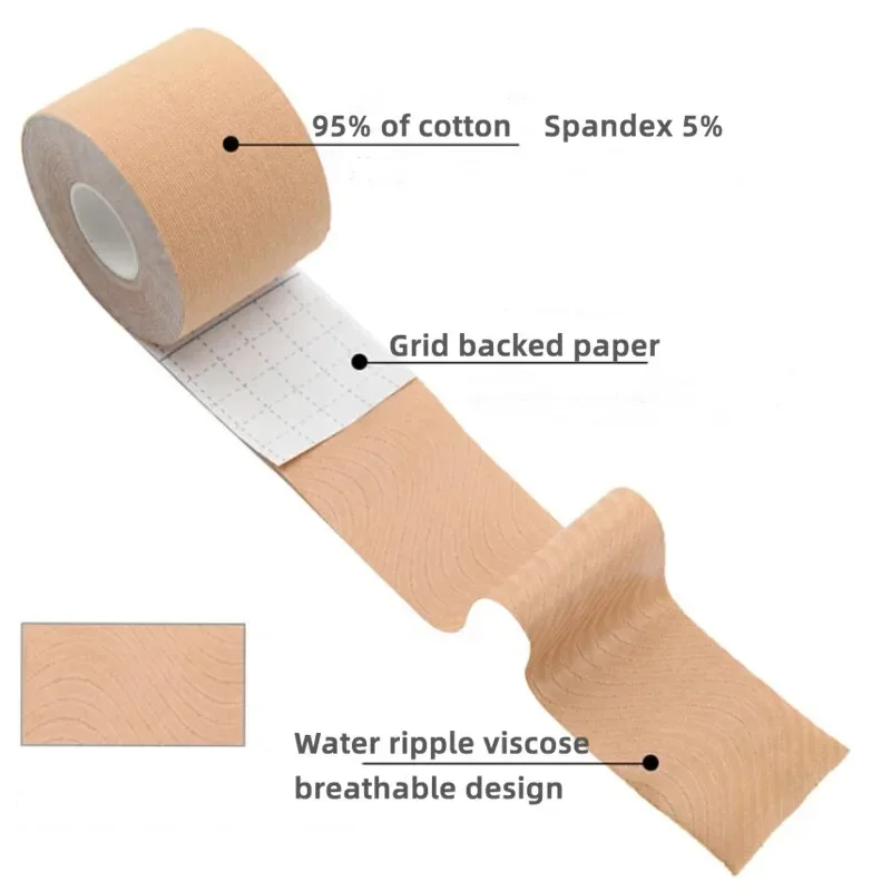 Cinta de agarre Kinesio de 5cm x 5M, rodillera elástica de recuperación atlética, rodilleras para aliviar el dolor muscular, vendaje de soporte para Fitness, elastoplast - imagen 5