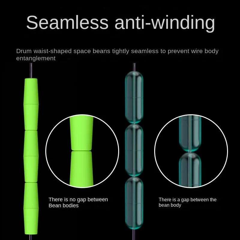 LINNHUE calidad de frijol espacial antideslizante súper apretado anti-enrollado accesorios de pesca de línea principal de frijol de silicona - imagen 5