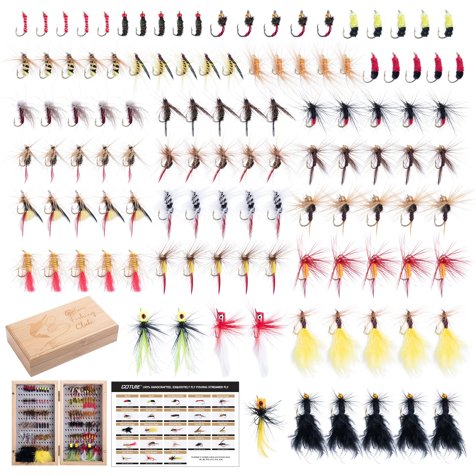 Goture Kit de moscas de pesca – Secas, húmedas, ninfas y serpentinas - imagen 5