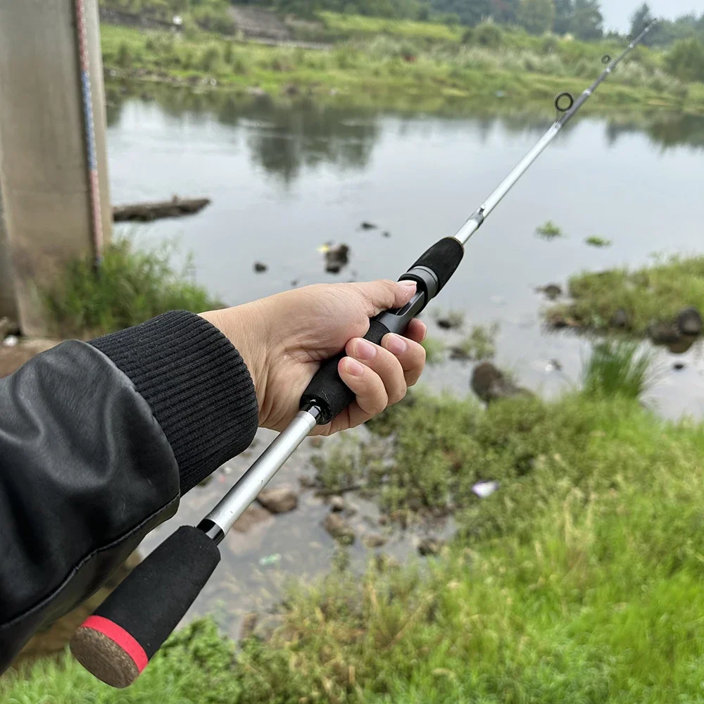 Caña de pescar giratoria de fibra de carbono, peso del señuelo, 5-20g, 1,8 M, 1,65 M, estanque de depósito de Punta sólida, Jigging rápido, ML - imagen 4