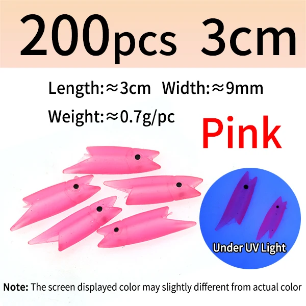 200pcs pink 3cm