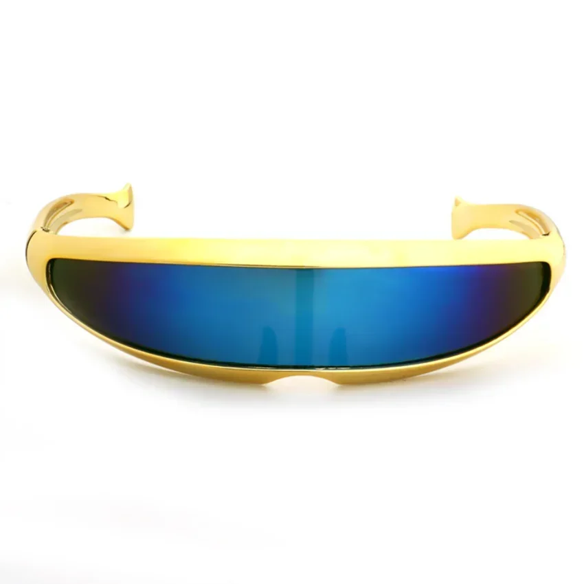 Gafas de sol de pesca chapadas, gafas futuristas Retro, gafas de sol de lujo para hombres, gafas para mujeres, gafas de sol Vintage novedosas - imagen 4