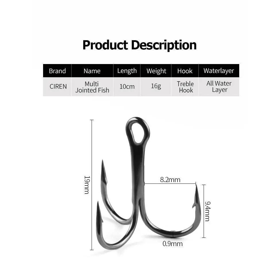 Señuelo de pesca pez multiarticulado 10cm16g cebo duro señuelo simulación cebo 7 secciones cebo falso lubina - imagen 5