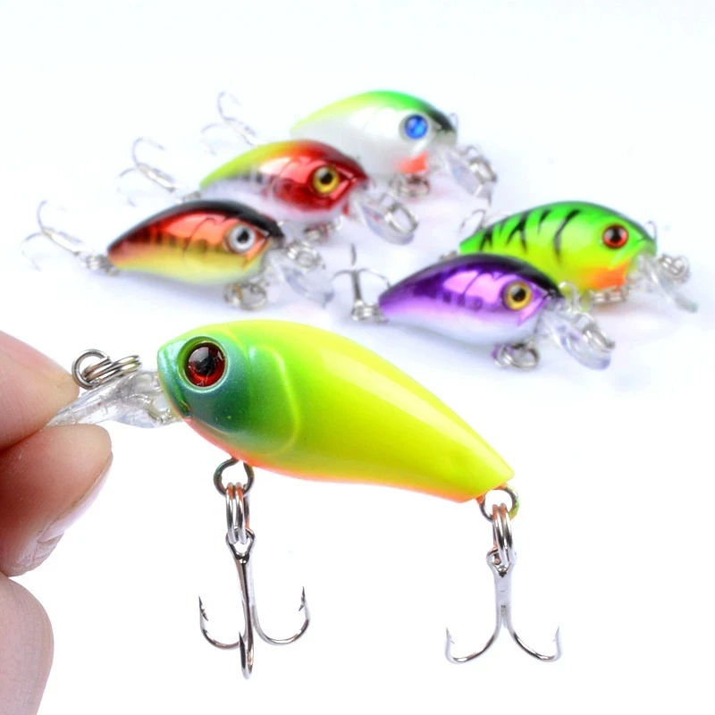 Señuelo de Pesca duro Rock and roll chubby guy, cebo de manivela de Pesca, diseño japonés, Mini CrankBaits, cebo Artificial para lubina, perca Tro - imagen 3