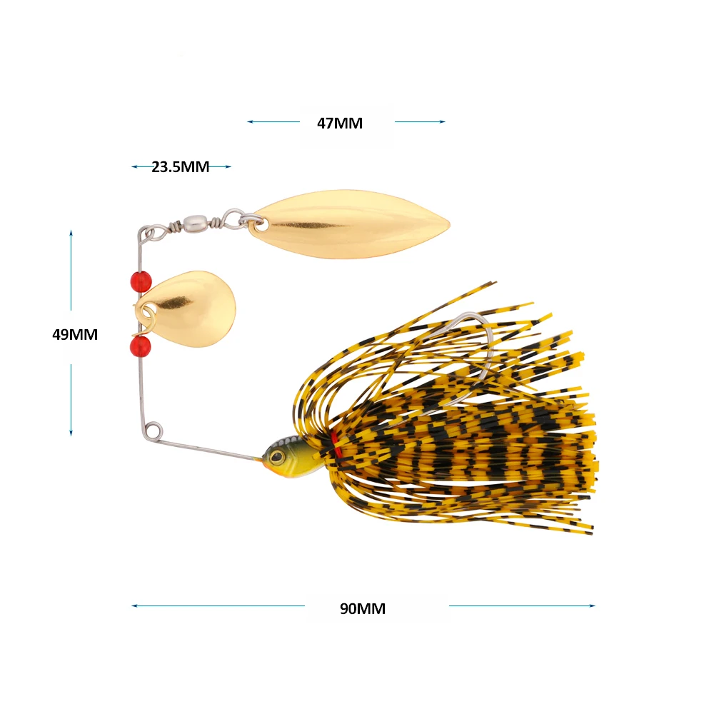 Goture-señuelo de pesca giratorio Wobbler, cebo duro de 90mm, 15,4g, cuchara de plantilla de Metal, anzuelo de Swimbait, herramienta de aparejos de Lucio, 4 unidades por lote - imagen 3