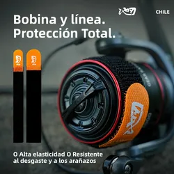 Carrete de Velcro para niños, cinturón de carrete, soporte de sedal de pesca ajustable, fijador de línea protectora de carrete giratorio, adecuado para la mayoría de carretes, 2 uds.