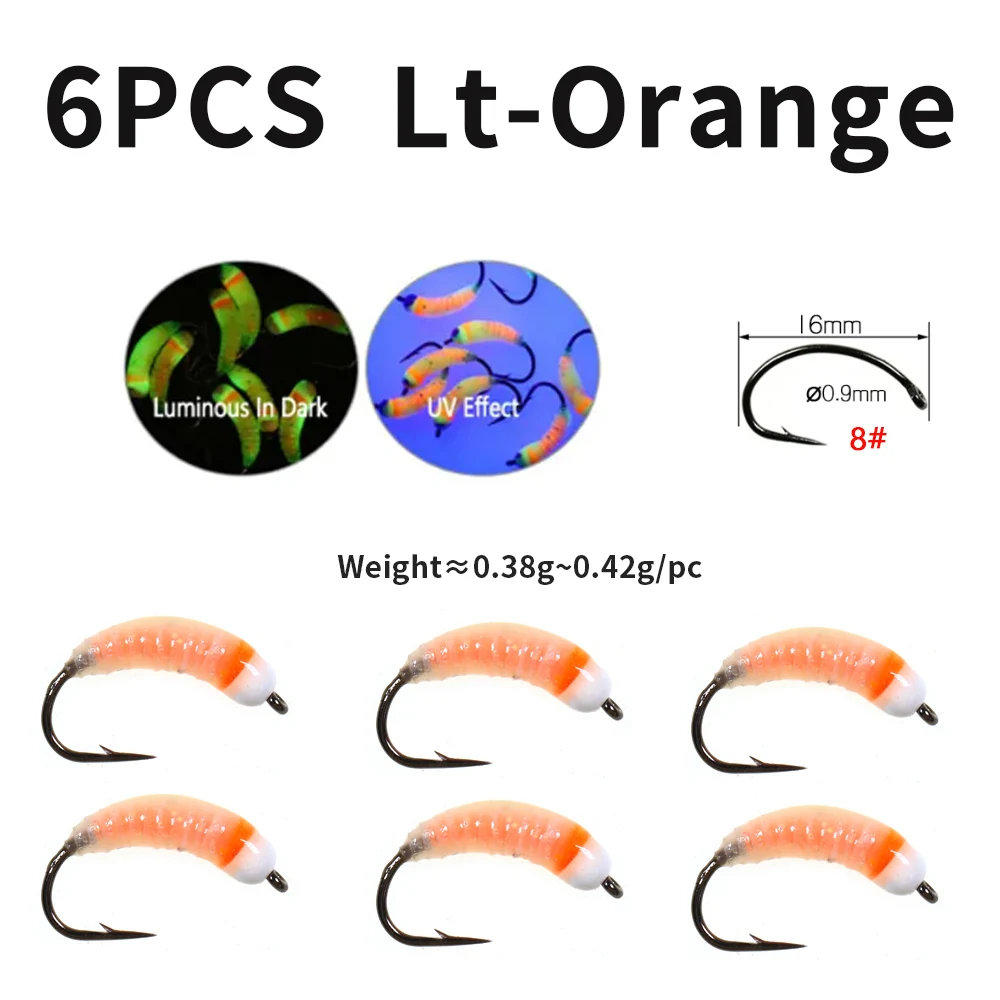 6PCS Light Orange