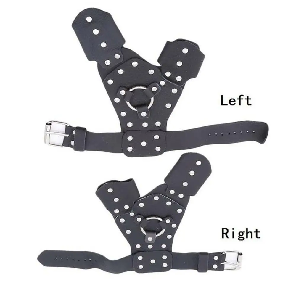 Brazaletes de pesca de mano izquierda/derecha para tiro al aire libre, arco de tiro con arco, tirachinas, catapulta, mano protectora - imagen 5