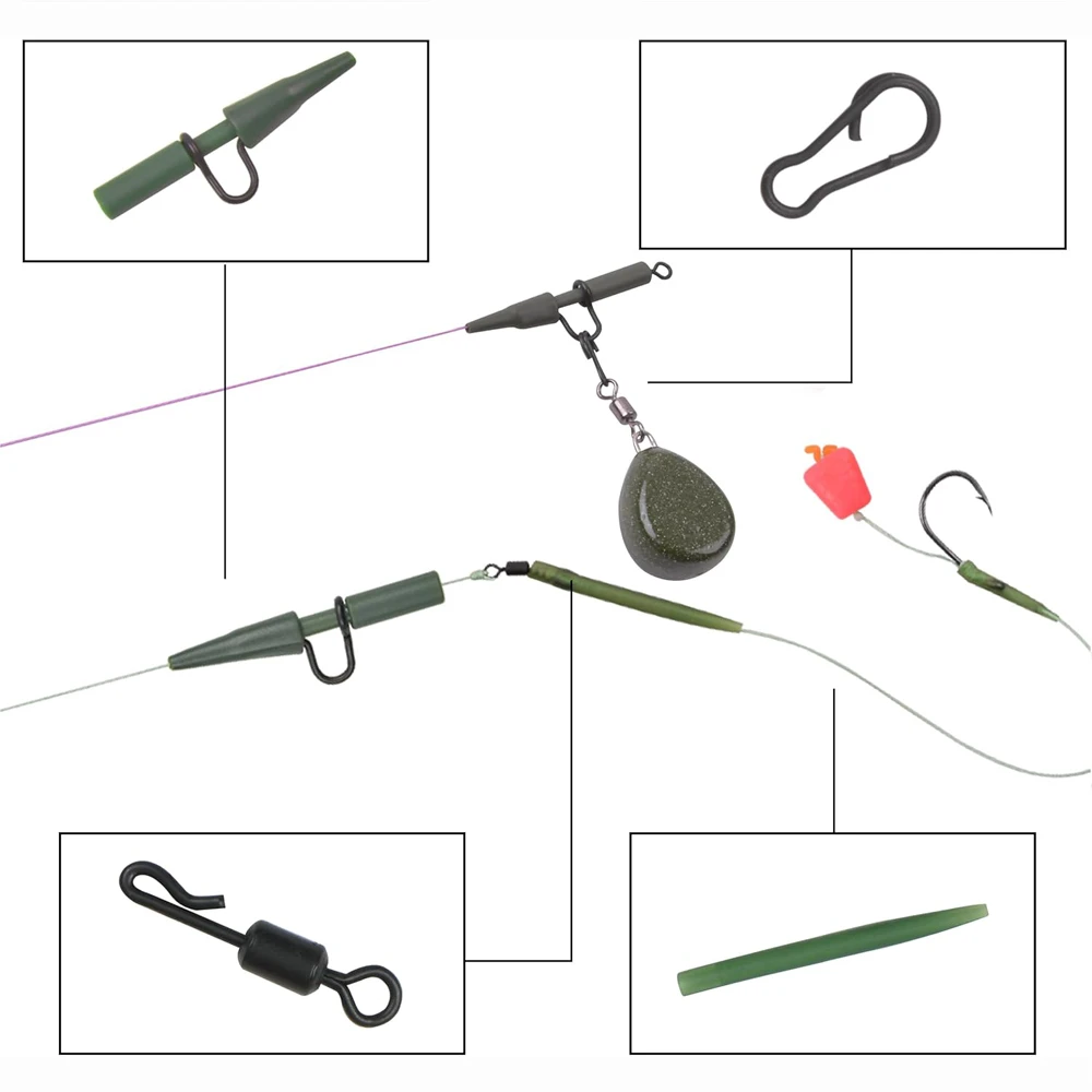 Aparejos para carpa con broches giratorios y clips - imagen 2
