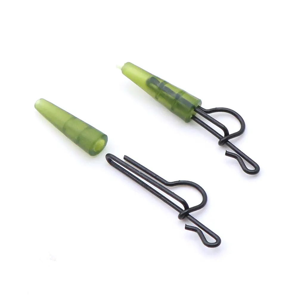Accesorios de pesca de carpa de 20 piezas, Clips de plomo con anzuelo giratorio de cambio rápido para aparejo de helicóptero de carpa, aparejo Terminal giratorio a presión - imagen 3