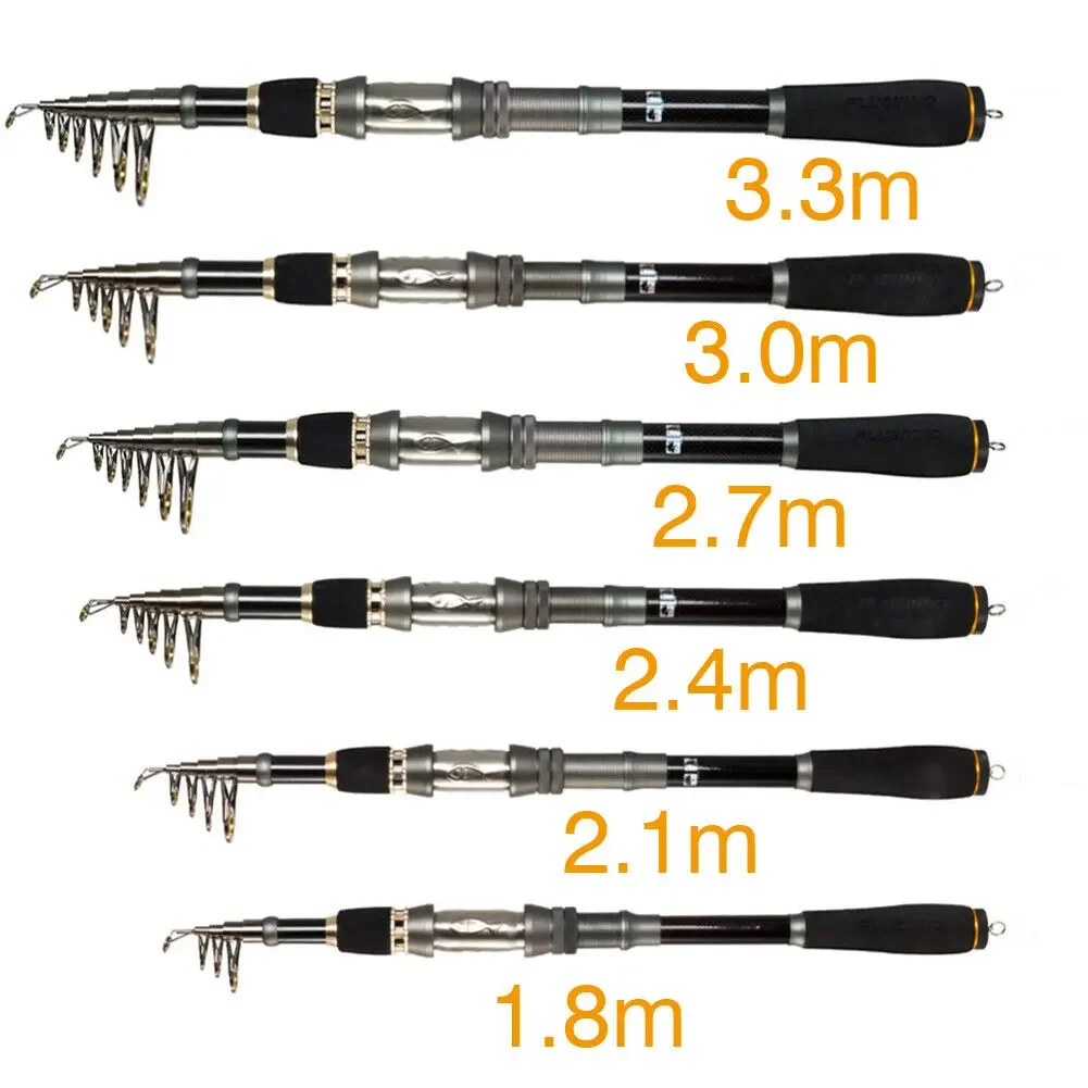 Caña de pescar caña de pescar telescópica súper dura 1,8 M 2,1 M 2,4 M 2,7 M 3,0 M 3,3 M caña de pescar de fibra de carbono - imagen 4