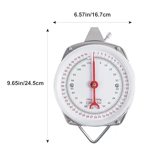 Báscula colgante mecánica Goture, báscula de peso con esfera de resorte de alta precisión máxima de 110lb/50kg para cocina, pesca, caza, granjas - imagen 2