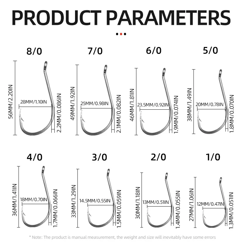 40 uds/80 Uds caja 92554 anzuelo de pulpo de acero inoxidable púa boca torcida anzuelo palangre anzuelo de calamar señuelo pesca en el mar - imagen 5
