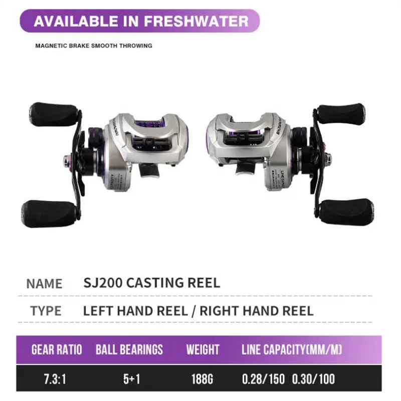 Carrete de Pesca Torrent 2023: 1, Ratio de engranaje, 6 rodamientos, freno magnético, perfil bajo, Baitcasting, novedad de 7,3 - imagen 5