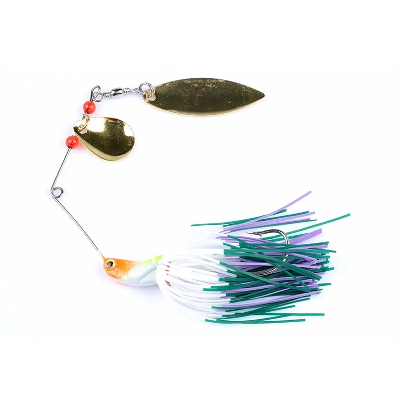 Cebo giratorio con lentejuelas, anzuelo con cabeza de plomo, falda de silicona, Swimbait, Lucio, lubina, aparejos de Pesca, 1 ud. - imagen 5