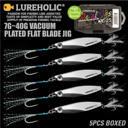 LUREHOLIC Jig Head hoja plana larga chapado al vacío con MUSTAD