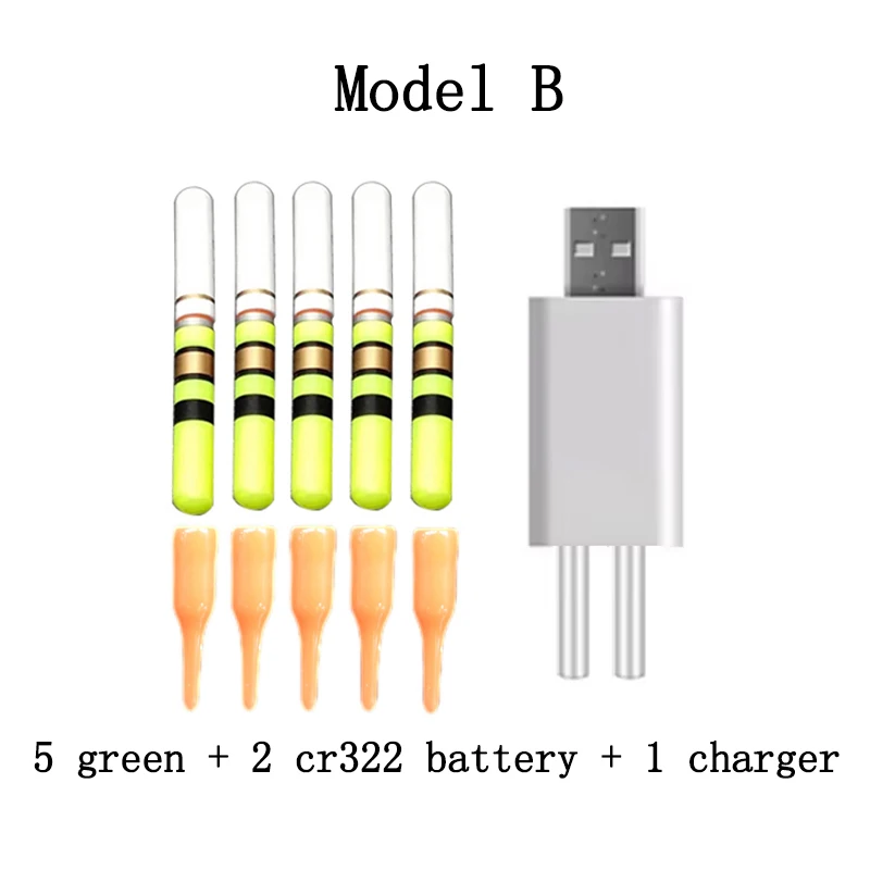 5pcs Light Sticks With Rechargeable CR322 Battery Waterproof LED Lamp Lightstick Night Fishing Float Accessory B664 - imagen 5