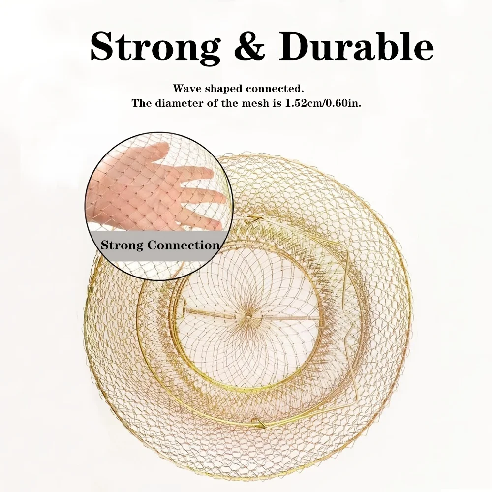 25/30/33cm atrapa peces fácilmente con la Goture's portátil plegable alambre de acero red de pesca jaula herramientas de pesca accesorios de pesca - imagen 4