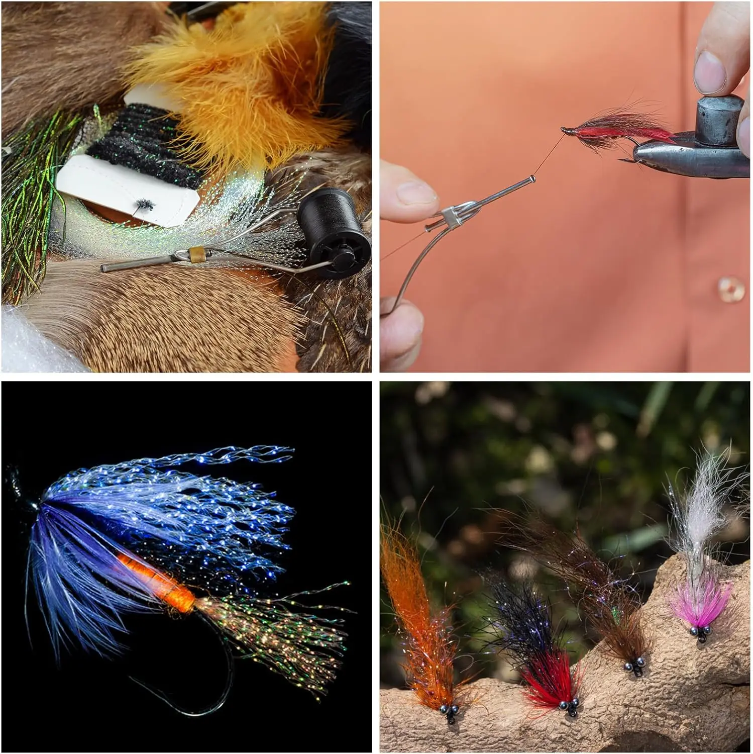 TAKBAS 10 paquetes/juego de materiales de atado de pesca con mosca Flash, 15 colores surtidos, decoración de señuelo de anzuelo de sedal de pesca con mosca Ideal - imagen 4