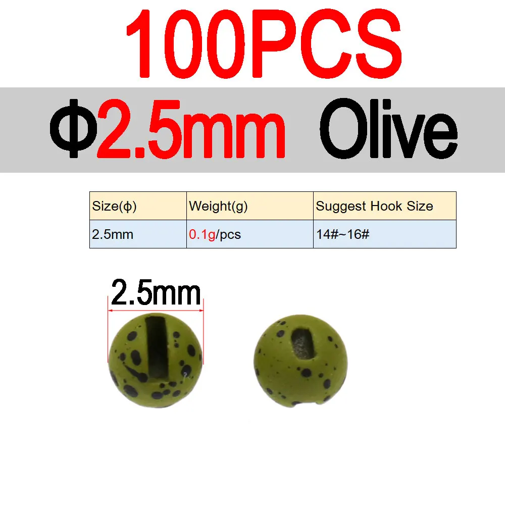 2.5mm Olive 100pcs