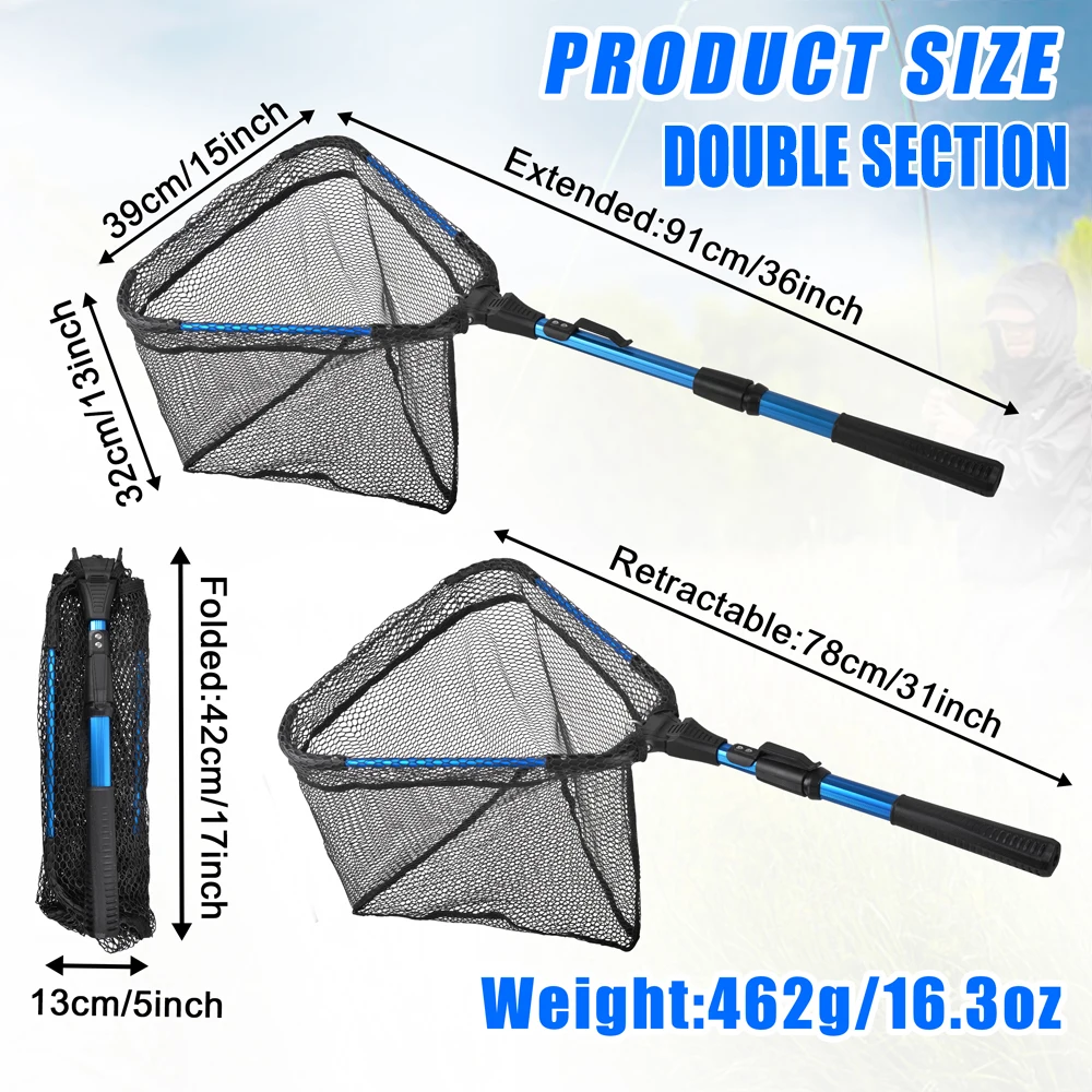 Pesca sin esfuerzo con nuestro versátil de peso ligero y una red extensible