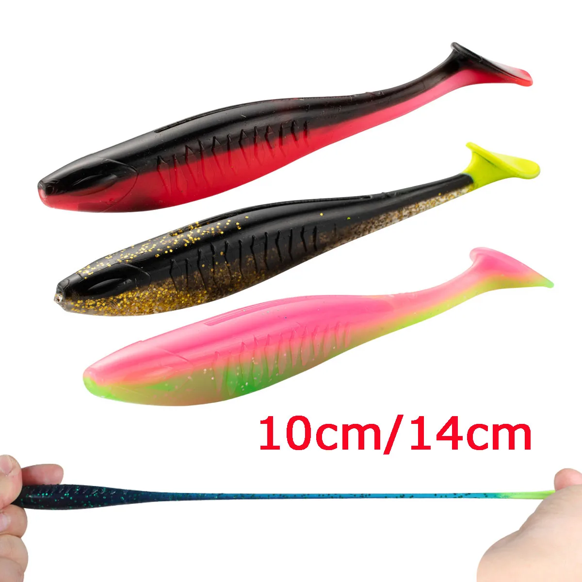 Señuelo de pesca suave para Lucio, cebo flotante Artificial de silicona Isca, 10cm, 14cm - imagen 2