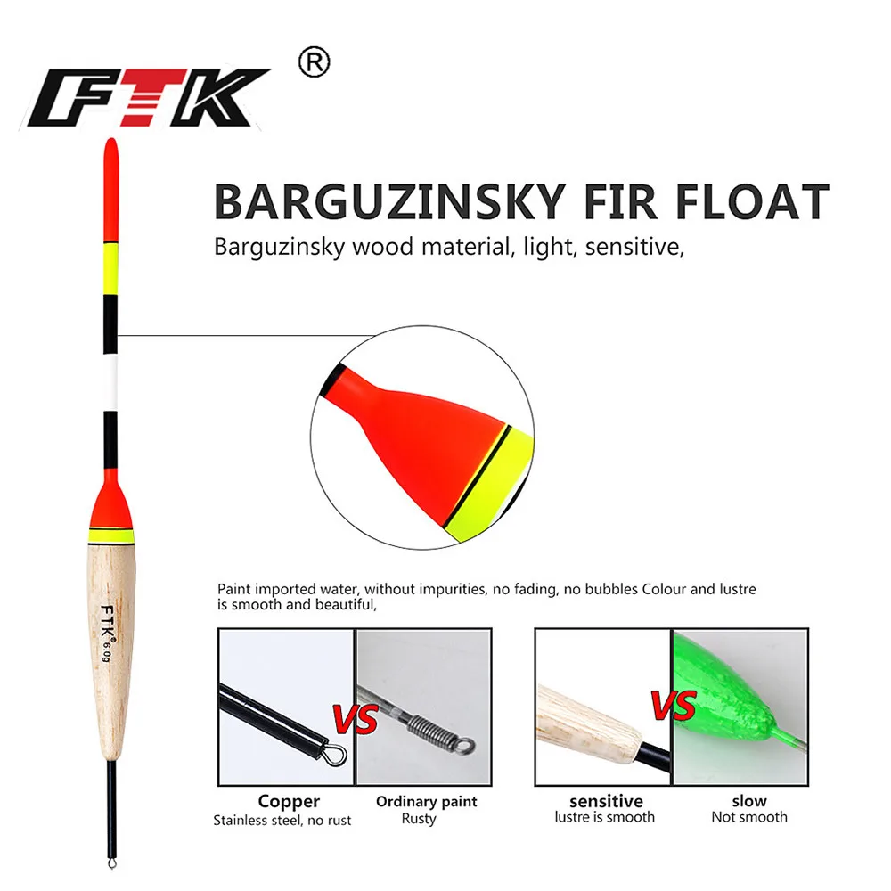 FTK 5 uds flotador de pesca de abeto Barguzinsky 2g 3g 4g 5g 6g boya flotante Vertical accesorios de pesca de carpa 19cm-23cm - imagen 4