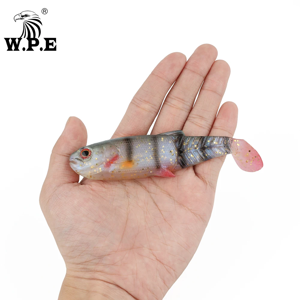W.P.E-señuelo suave de silicona para Pesca, cebo de lubina, plantilla falsa, Swimbait, Wobblers, aparejos de Pesca, 105mm, 18,7g, 3 unids/lote por paquete - imagen 5