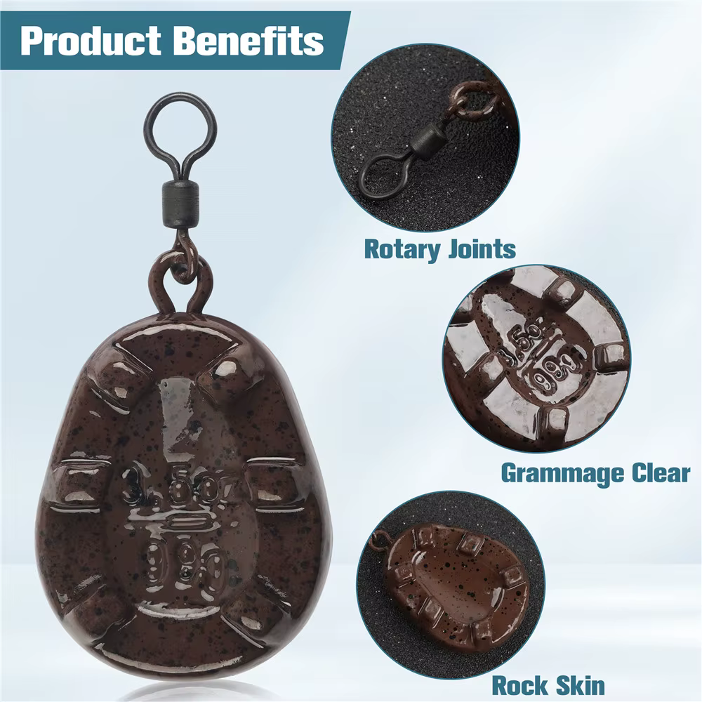 3Pcs Drop shot Carp Fishing weight Carp sinker with swivel for Catfish Surf Trolling jig lure fishing Tackle  2/2.5/3/3.5/4OZ - imagen 5