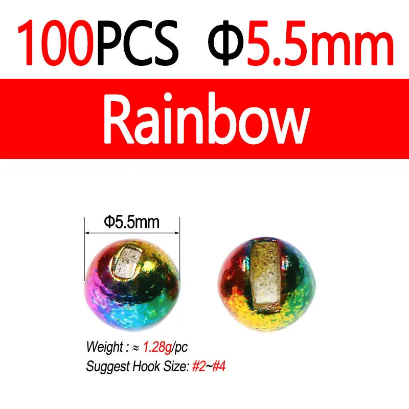 100pcs 5.5mm Rainbow