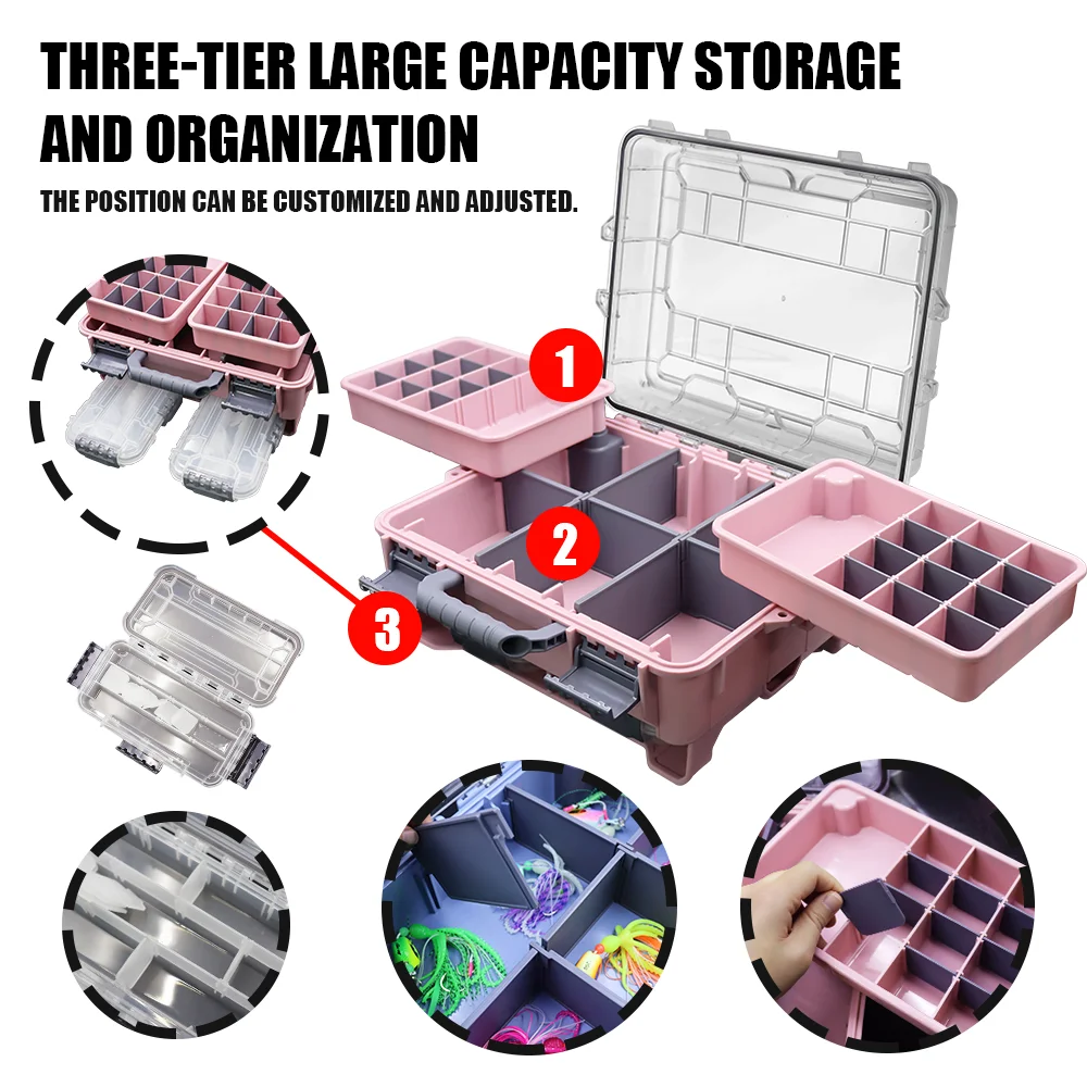Caja de pesca ZYZHE – Organizador multifuncional de doble capa - imagen 5