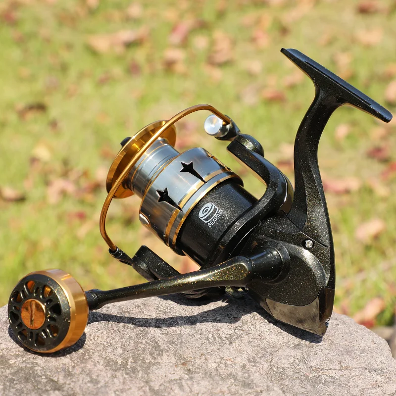 Sougayilang-carrete de pesca giratorio 5,2: 1, accesorio con Ratio de engranaje, para carpa de agua dulce, serie 1000-5000, bobina 12lb, 5,4 KG, arrastre máximo - imagen 4