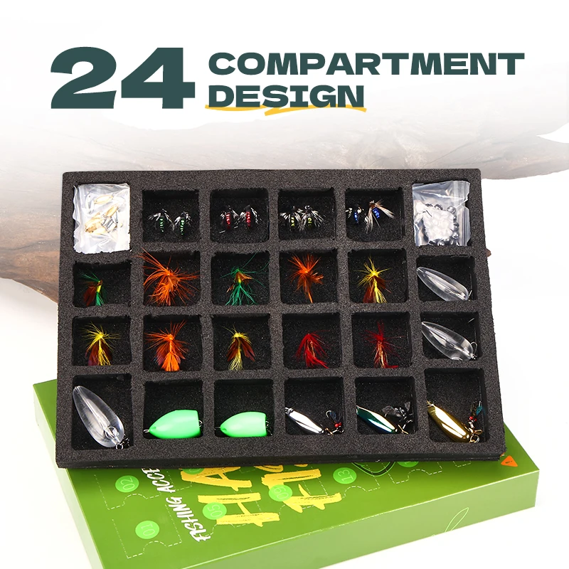 WEIHE Flying Box-Juego de caja de regalo con anillo de ocho caracteres, mordida, plomo, lentejuelas, juego de pesca voladora navideña - imagen 3